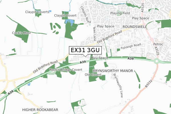 EX31 3GU map - small scale - OS Open Zoomstack (Ordnance Survey) EX31 3GU map - small scale - OS Open Zoomstack (Ordnance Survey)