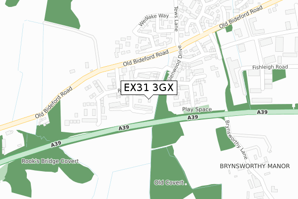 EX31 3GX map - large scale - OS Open Zoomstack (Ordnance Survey)