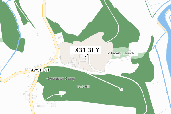 EX31 3HY map - large scale - OS Open Zoomstack (Ordnance Survey)