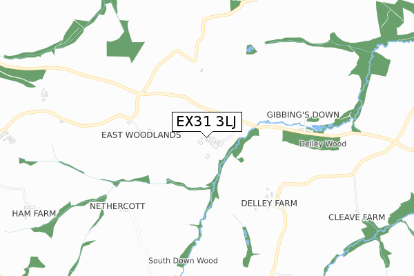EX31 3LJ map - small scale - OS Open Zoomstack (Ordnance Survey)