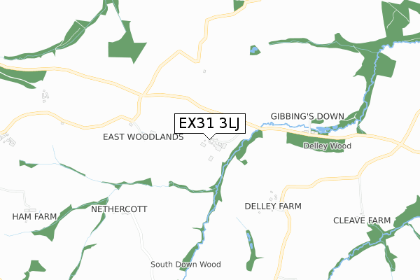 EX31 3LJ map - small scale - OS Open Zoomstack (Ordnance Survey) EX31 3LJ map - small scale - OS Open Zoomstack (Ordnance Survey)