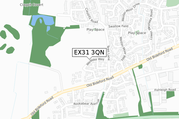 EX31 3QN map - large scale - OS Open Zoomstack (Ordnance Survey)