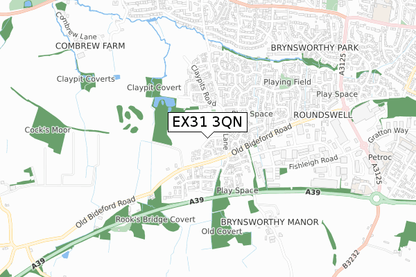 EX31 3QN map - small scale - OS Open Zoomstack (Ordnance Survey)
