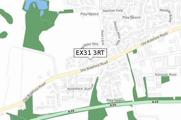 EX31 3RT map - large scale - OS Open Zoomstack (Ordnance Survey)