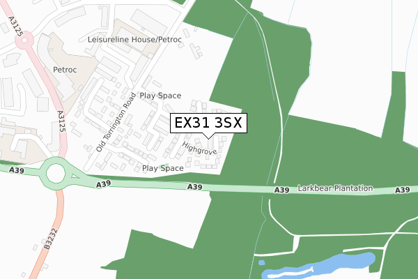 EX31 3SX map - large scale - OS Open Zoomstack (Ordnance Survey) EX31 3SX map - large scale - OS Open Zoomstack (Ordnance Survey)