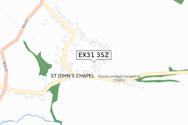 EX31 3SZ map - large scale - OS Open Zoomstack (Ordnance Survey)