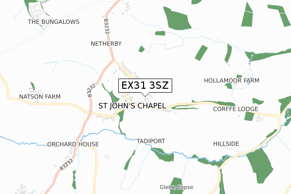 EX31 3SZ map - small scale - OS Open Zoomstack (Ordnance Survey) EX31 3SZ map - small scale - OS Open Zoomstack (Ordnance Survey)