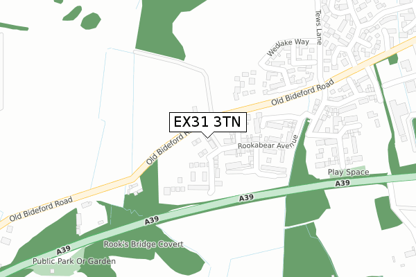 EX31 3TN map - large scale - OS Open Zoomstack (Ordnance Survey)