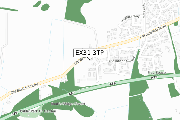 EX31 3TP map - large scale - OS Open Zoomstack (Ordnance Survey)
