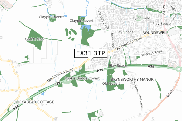EX31 3TP map - small scale - OS Open Zoomstack (Ordnance Survey)