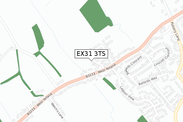 EX31 3TS map - large scale - OS Open Zoomstack (Ordnance Survey)