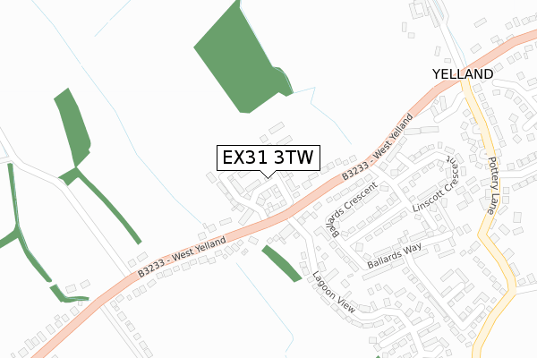 EX31 3TW map - large scale - OS Open Zoomstack (Ordnance Survey)