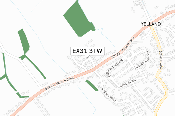 EX31 3TW map - large scale - OS Open Zoomstack (Ordnance Survey) EX31 3TW map - large scale - OS Open Zoomstack (Ordnance Survey)