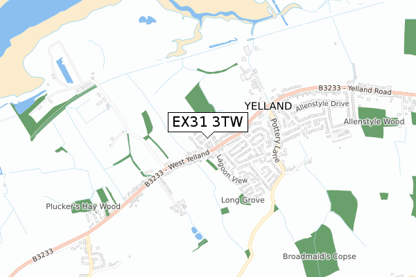 EX31 3TW map - small scale - OS Open Zoomstack (Ordnance Survey) EX31 3TW map - small scale - OS Open Zoomstack (Ordnance Survey)