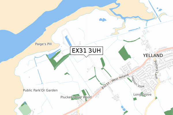 EX31 3UH map - small scale - OS Open Zoomstack (Ordnance Survey)