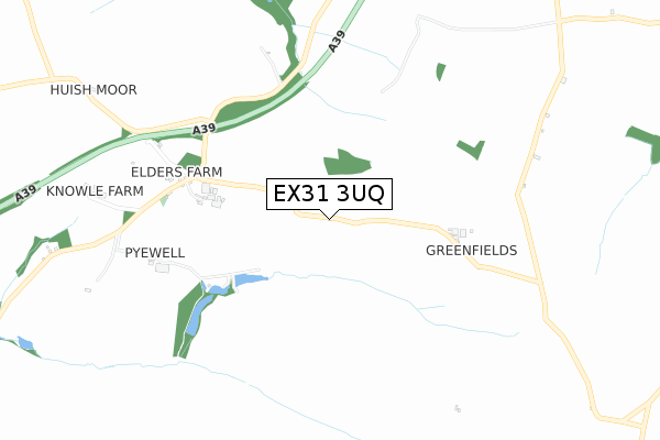 EX31 3UQ map - small scale - OS Open Zoomstack (Ordnance Survey) EX31 3UQ map - small scale - OS Open Zoomstack (Ordnance Survey)