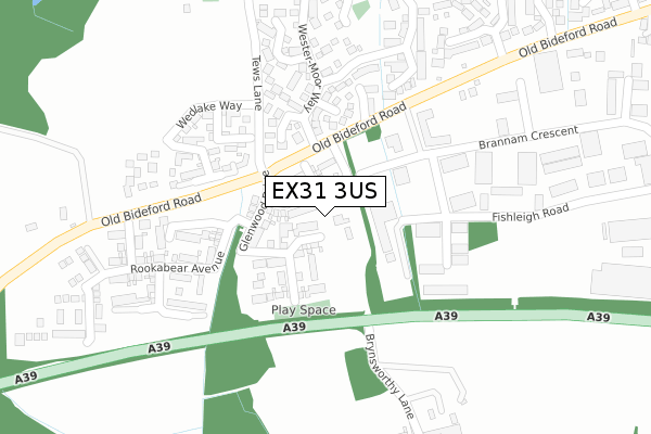 EX31 3US map - large scale - OS Open Zoomstack (Ordnance Survey)