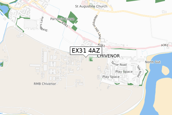 EX31 4AZ map - small scale - OS Open Zoomstack (Ordnance Survey)