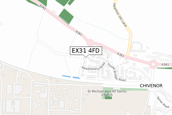 EX31 4FD map - large scale - OS Open Zoomstack (Ordnance Survey)