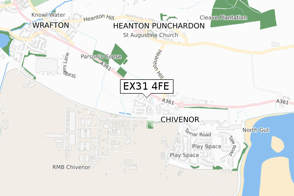 EX31 4FE map - small scale - OS Open Zoomstack (Ordnance Survey)