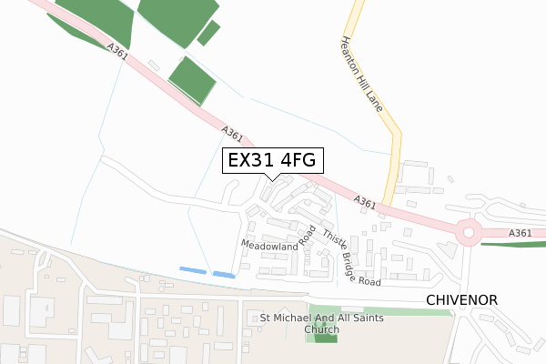 EX31 4FG map - large scale - OS Open Zoomstack (Ordnance Survey)
