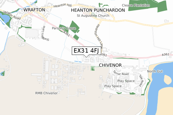 EX31 4FJ map - small scale - OS Open Zoomstack (Ordnance Survey)