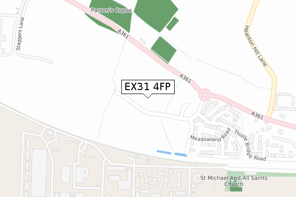 EX31 4FP map - large scale - OS Open Zoomstack (Ordnance Survey)