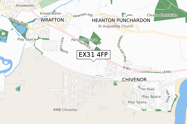 EX31 4FP map - small scale - OS Open Zoomstack (Ordnance Survey)