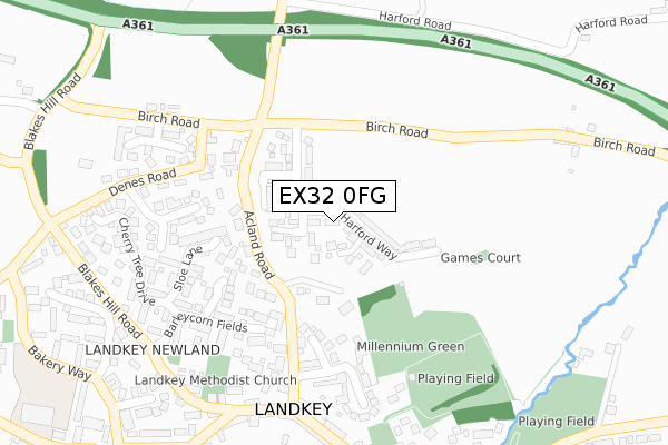 EX32 0FG map - large scale - OS Open Zoomstack (Ordnance Survey)