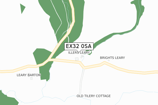 EX32 0SA map - large scale - OS Open Zoomstack (Ordnance Survey)
