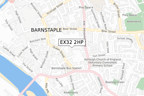 EX32 2HP map - large scale - OS Open Zoomstack (Ordnance Survey)