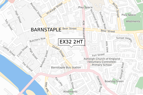 EX32 2HT map - large scale - OS Open Zoomstack (Ordnance Survey)