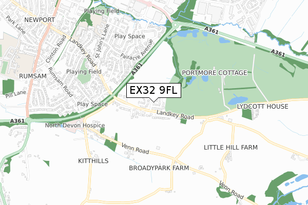 EX32 9FL map - small scale - OS Open Zoomstack (Ordnance Survey) EX32 9FL map - small scale - OS Open Zoomstack (Ordnance Survey)