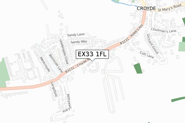 EX33 1FL map - large scale - OS Open Zoomstack (Ordnance Survey)