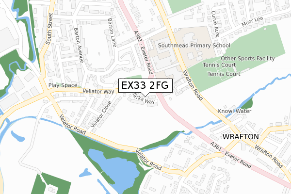 EX33 2FG map - large scale - OS Open Zoomstack (Ordnance Survey)