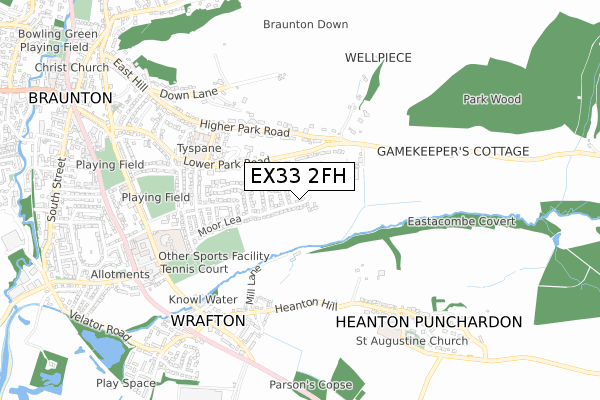EX33 2FH map - small scale - OS Open Zoomstack (Ordnance Survey)