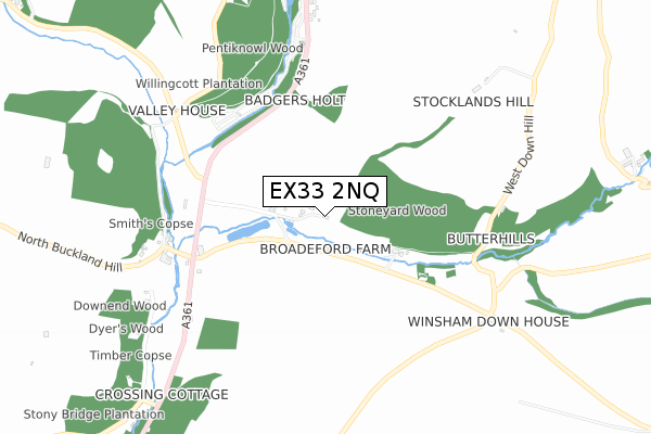 EX33 2NQ map - small scale - OS Open Zoomstack (Ordnance Survey)