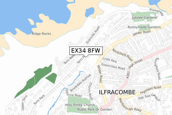 EX34 8FW map - large scale - OS Open Zoomstack (Ordnance Survey) EX34 8FW map - large scale - OS Open Zoomstack (Ordnance Survey)