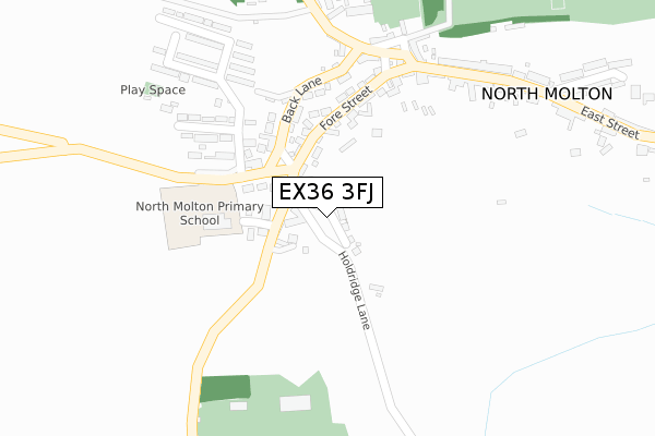 EX36 3FJ map - large scale - OS Open Zoomstack (Ordnance Survey)