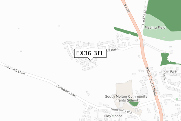 EX36 3FL map - large scale - OS Open Zoomstack (Ordnance Survey)