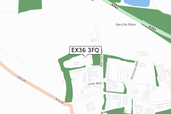 EX36 3FQ map - large scale - OS Open Zoomstack (Ordnance Survey) EX36 3FQ map - large scale - OS Open Zoomstack (Ordnance Survey)