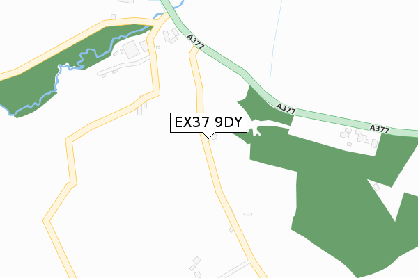 EX37 9DY map - large scale - OS Open Zoomstack (Ordnance Survey)