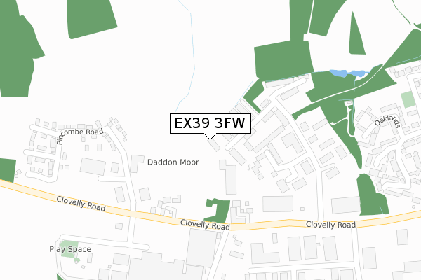 EX39 3FW map - large scale - OS Open Zoomstack (Ordnance Survey)