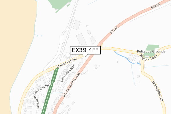 EX39 4FF map - large scale - OS Open Zoomstack (Ordnance Survey)