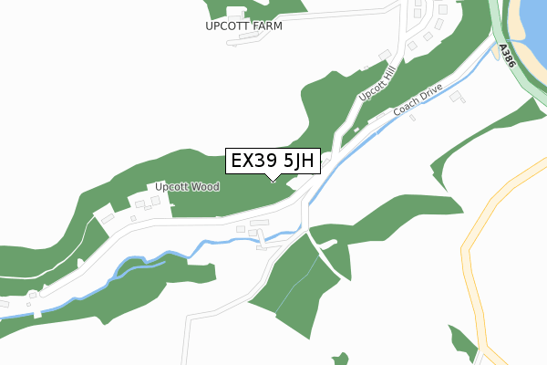 EX39 5JH map - large scale - OS Open Zoomstack (Ordnance Survey)