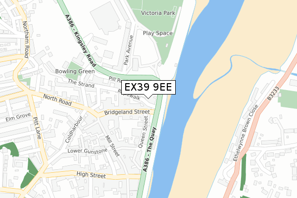 EX39 9EE map - large scale - OS Open Zoomstack (Ordnance Survey)