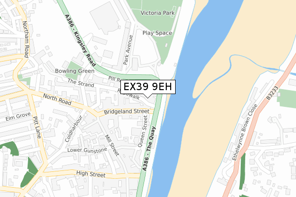 EX39 9EH map - large scale - OS Open Zoomstack (Ordnance Survey)