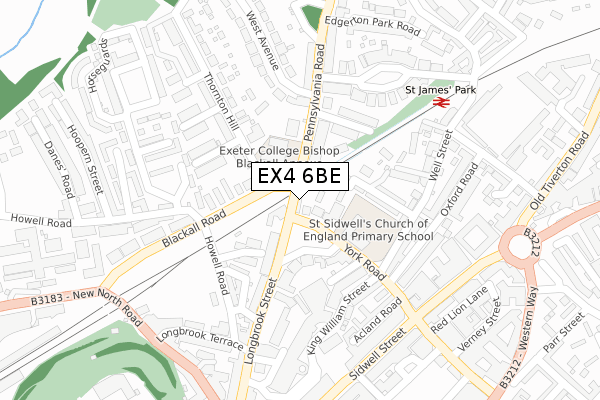EX4 6BE map - large scale - OS Open Zoomstack (Ordnance Survey) EX4 6BE map - large scale - OS Open Zoomstack (Ordnance Survey)