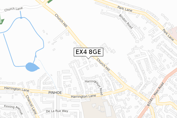 EX4 8GE map - large scale - OS Open Zoomstack (Ordnance Survey)