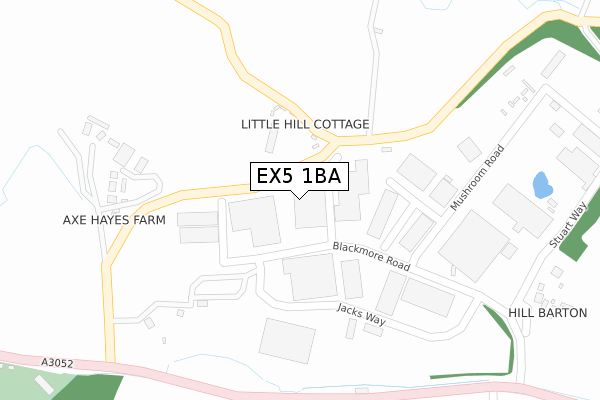 EX5 1BA map - large scale - OS Open Zoomstack (Ordnance Survey)